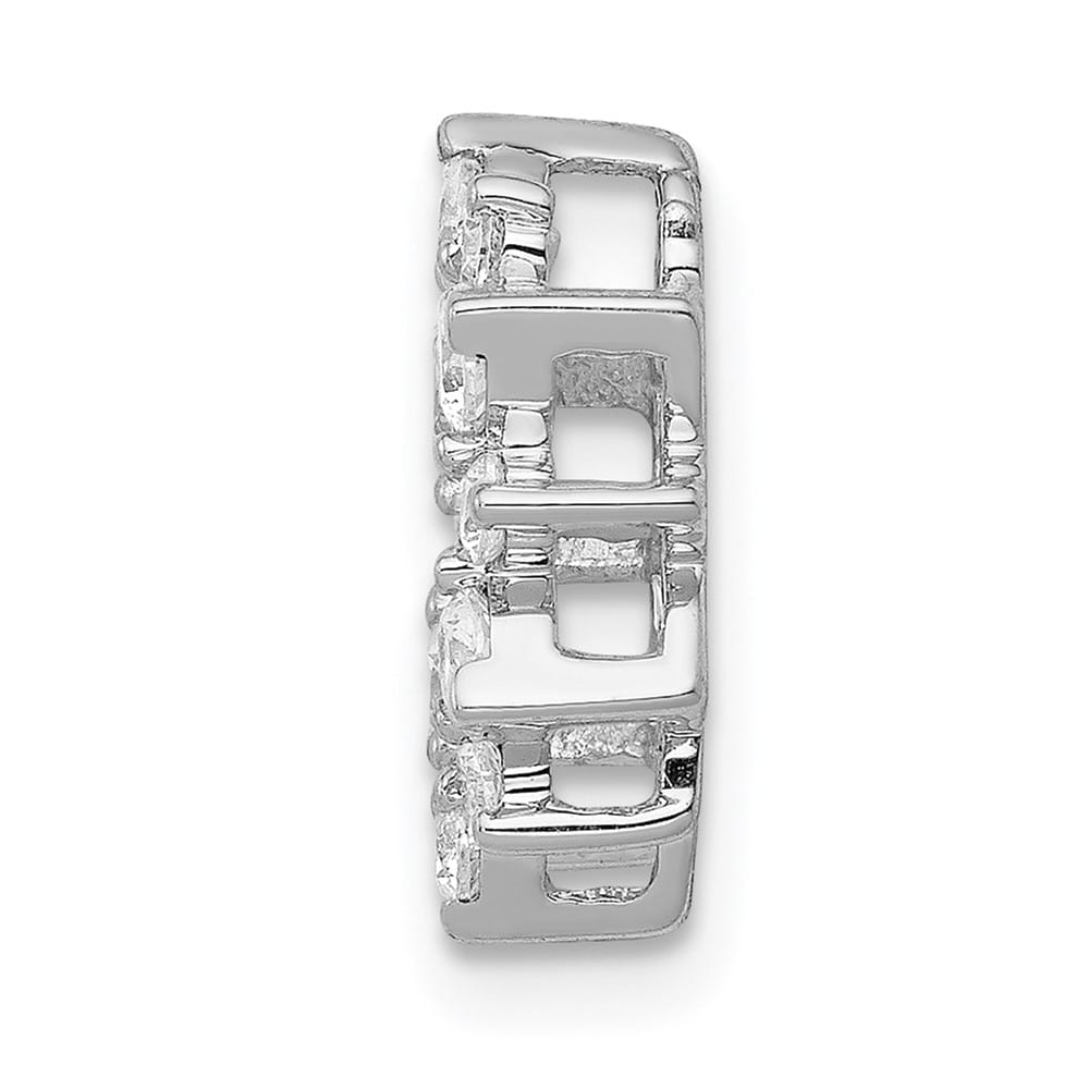 14K White Gold 1/2 Carat Diamond Fancy Circle Chain Slide