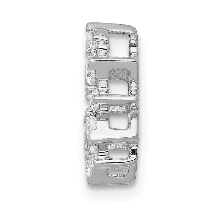 14K White Gold 1/2 Carat Diamond Fancy Circle Chain Slide