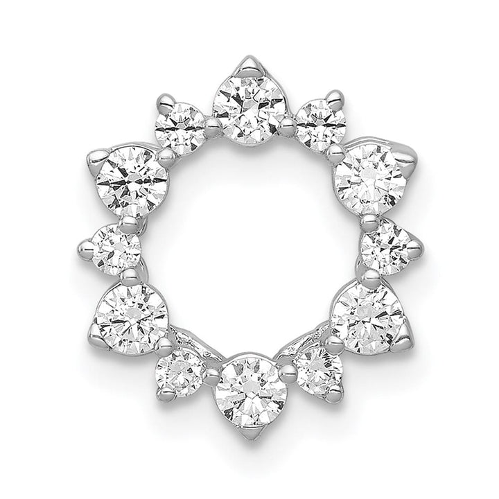 14K White Gold 1/2 Carat Diamond Fancy Circle Chain Slide