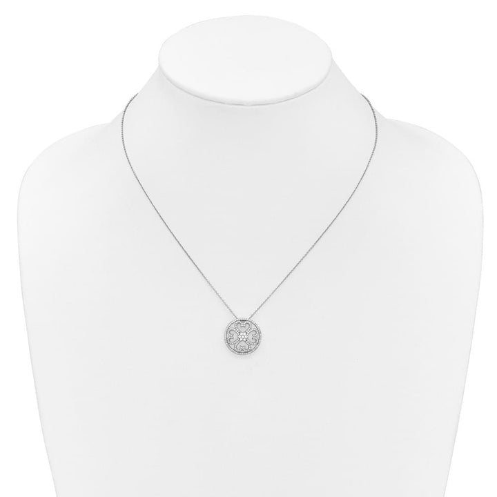 14K White Gold 1/2 carat Diamond Vintage Hearts 18 inch Necklace