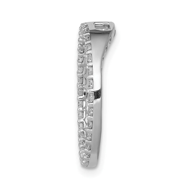 14K White Gold 1/2 carat Lab Grown Diamond Circle Slide Pendant, Large