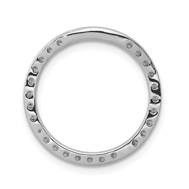 14K White Gold 1/2 carat Lab Grown Diamond Circle Slide Pendant, Large