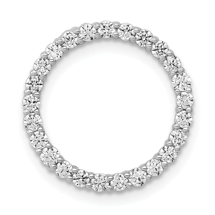 14K White Gold 1/2 carat Lab Grown Diamond Circle Slide Pendant, Small