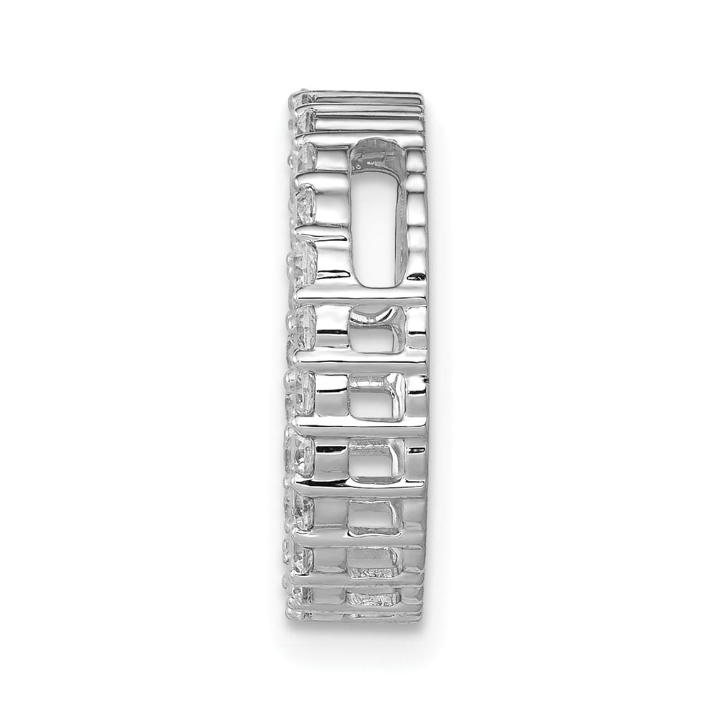 14K White Gold 1/2 carat Lab Grown Diamond Circle Slide Pendant, Small