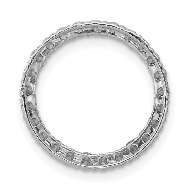 14K White Gold 1/2 carat Lab Grown Diamond Circle Slide Pendant, Small
