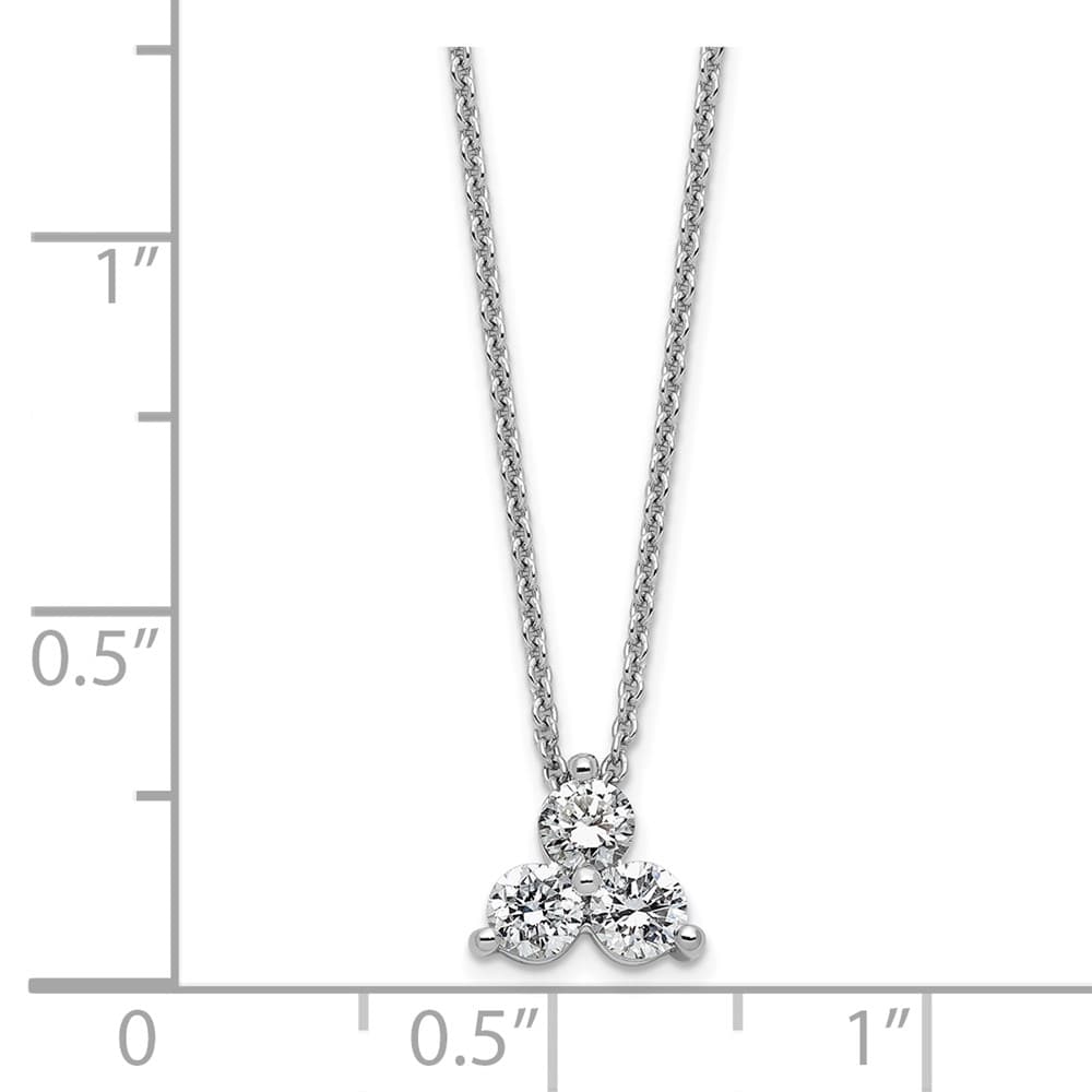14K White Gold 1/2 carat Lab Grown Diamond Cluster 18 inch Necklace