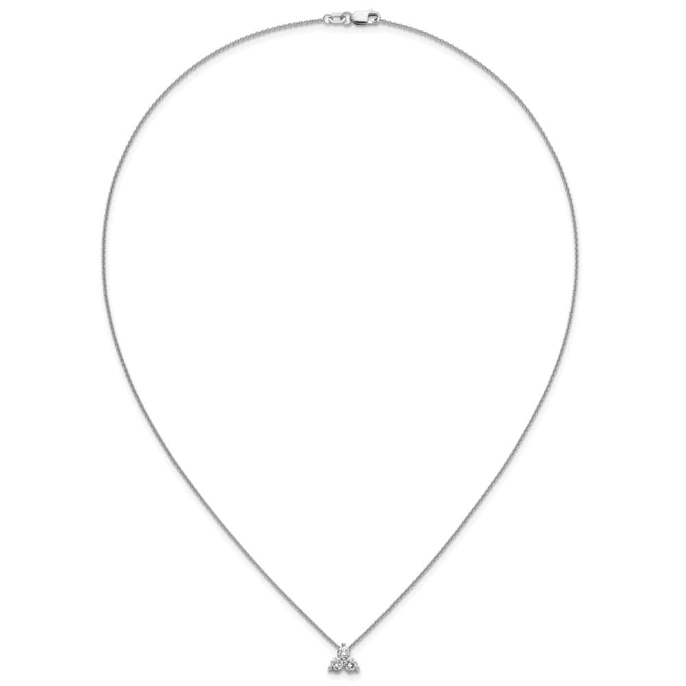 14K White Gold 1/2 carat Lab Grown Diamond Cluster 18 inch Necklace