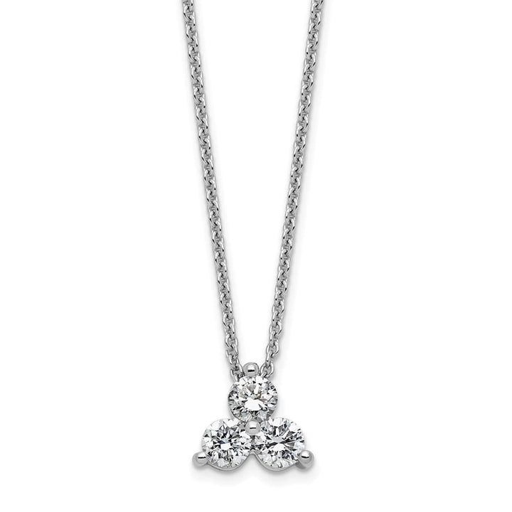 14K White Gold 1/2 carat Lab Grown Diamond Cluster 18 inch Necklace