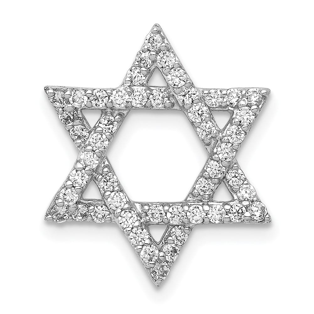 14K White Gold 1/2 Carat Lab Grown Diamond Star of David Pendant