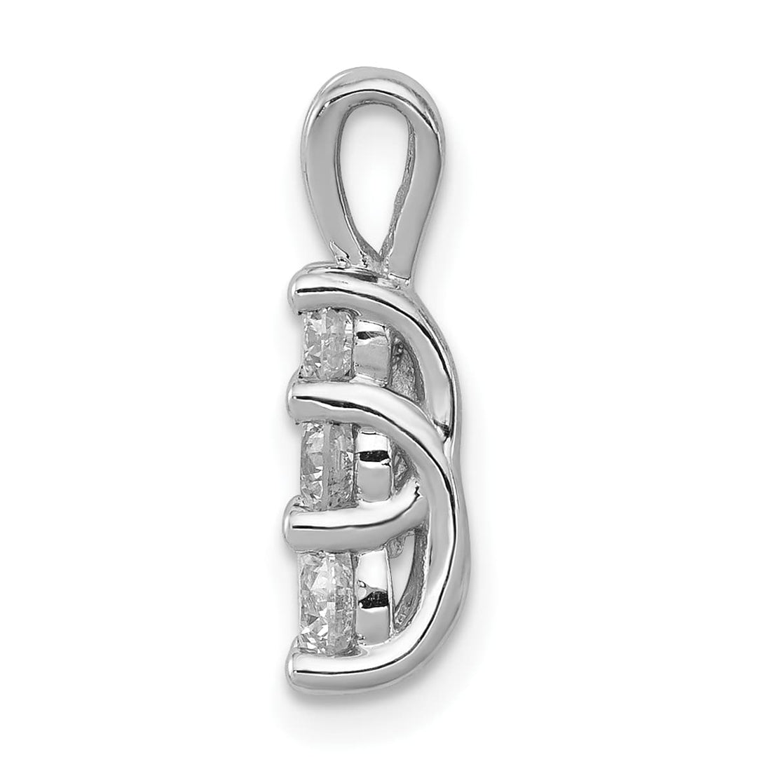 14K White Gold 1/2 carat Lab Grown Diamond Three Stone Pendant