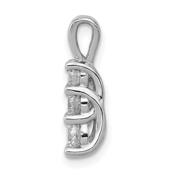 14K White Gold 1/2 carat Lab Grown Diamond Three Stone Pendant