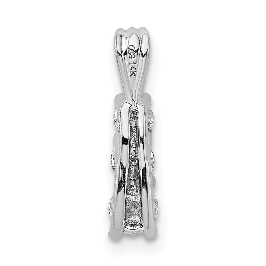 14K White Gold 1/2 carat Lab Grown Diamond Three Stone Pendant