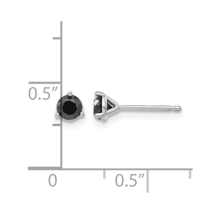 14K White Gold 1/2 ct Black Diamond Stud Earrings