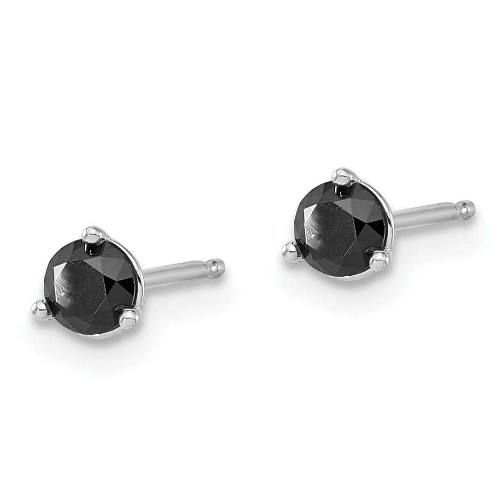 14K White Gold 1/2 ct Black Diamond Stud Earrings