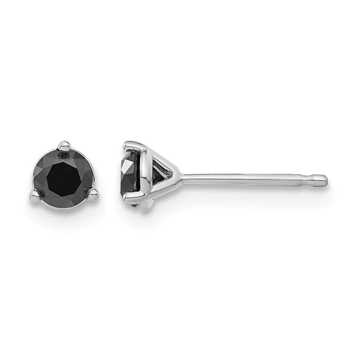 14K White Gold 1/2 ct Black Diamond Stud Earrings