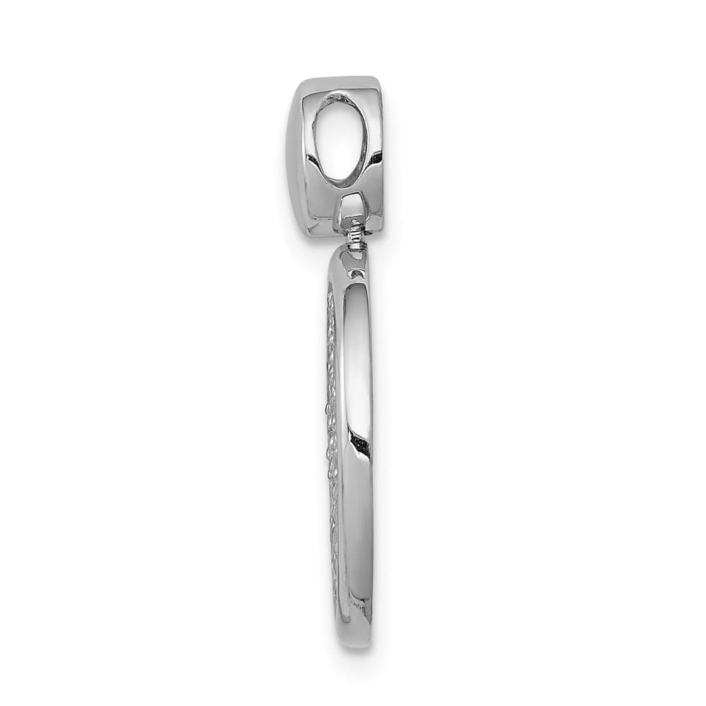 14K White Gold 1/2 ct Diamond Pave Fancy Circle Pendant