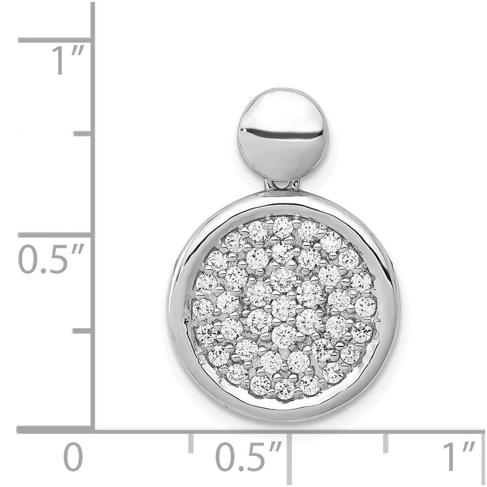 14K White Gold 1/2 ct Diamond Pave Fancy Circle Pendant