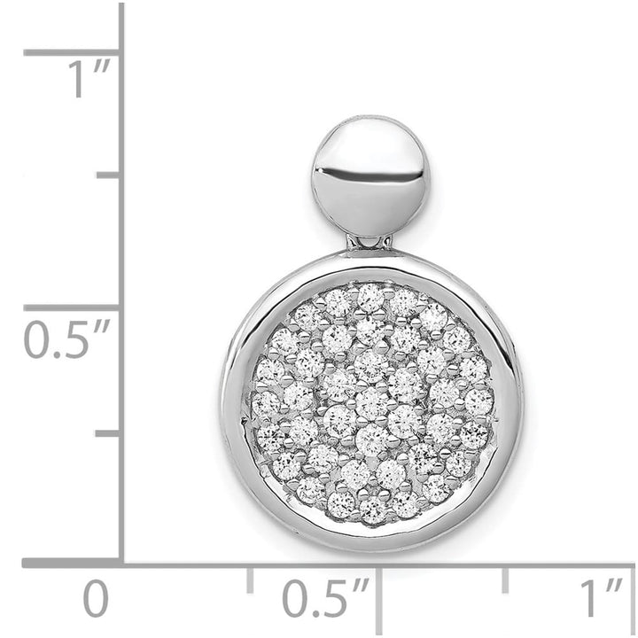 14K White Gold 1/2 ct Diamond Pave Fancy Circle Pendant