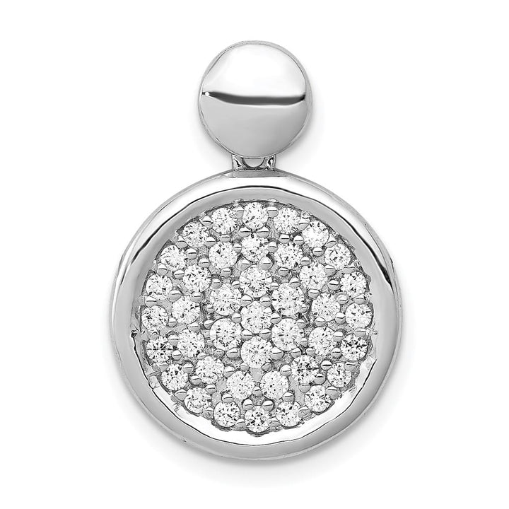 14K White Gold 1/2 ct Diamond Pave Fancy Circle Pendant