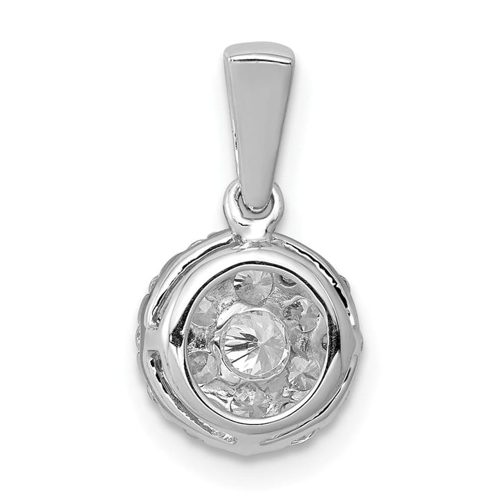 14K White Gold 1/2 ct Diamond Round Cluster Pendant