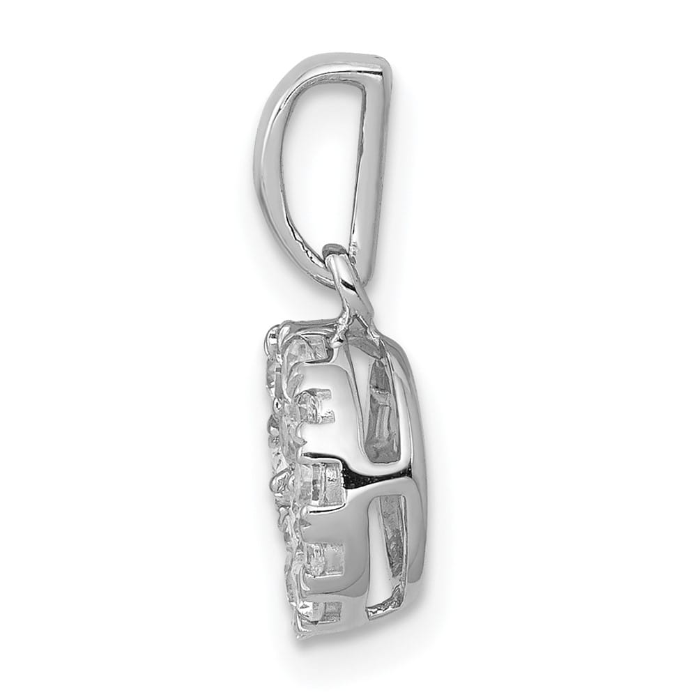 14K White Gold 1/2 ct Diamond Round Cluster Pendant