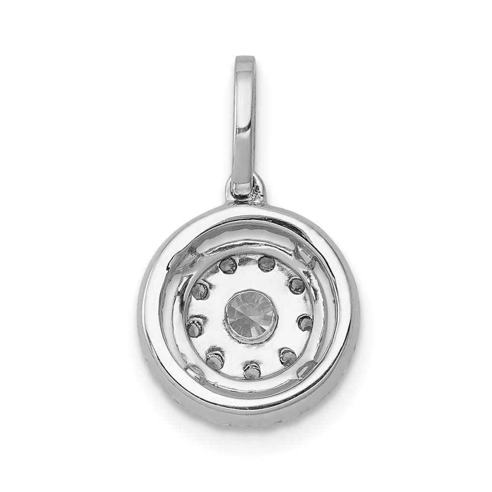 14K White Gold 1/2 ct Diamond Round Halo Cluster Pendant