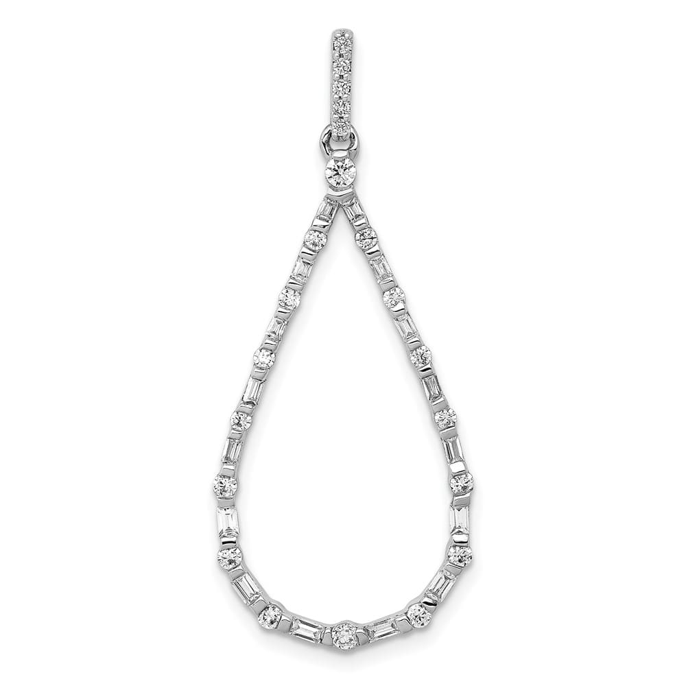 14K White Gold 1/2 ct Diamond Teardrop Pendant