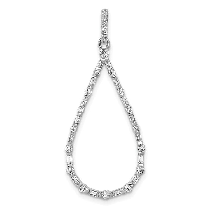14K White Gold 1/2 ct Diamond Teardrop Pendant