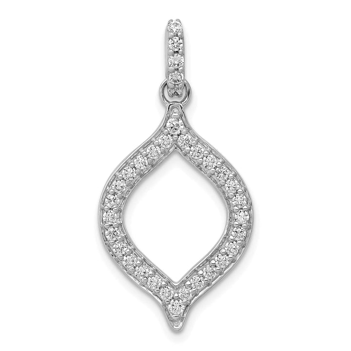 14K White Gold 1/2 ct Lab Grown Diamond Complete Fashion Open Pendant