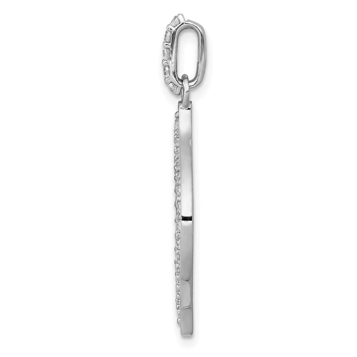 14K White Gold 1/2 ct Lab Grown Diamond Complete Fashion Open Pendant