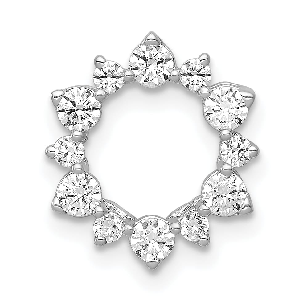14K White Gold 1/2 ct Lab Grown Diamond Fashion Circle Slide Pendant
