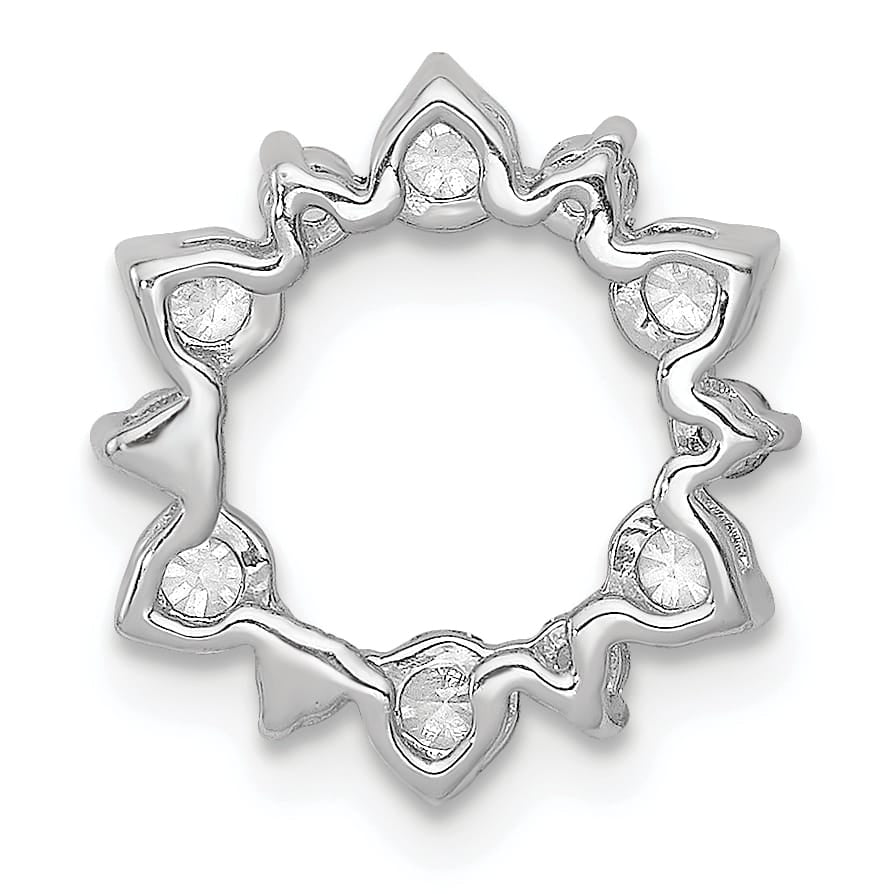 14K White Gold 1/2 ct Lab Grown Diamond Fashion Circle Slide Pendant