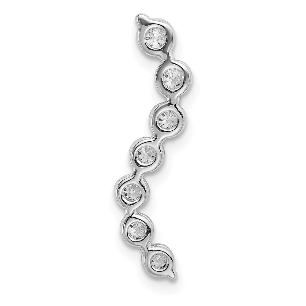 14K White Gold 1/2 ct Lab Grown Diamond Seven Stone Curved Pendant