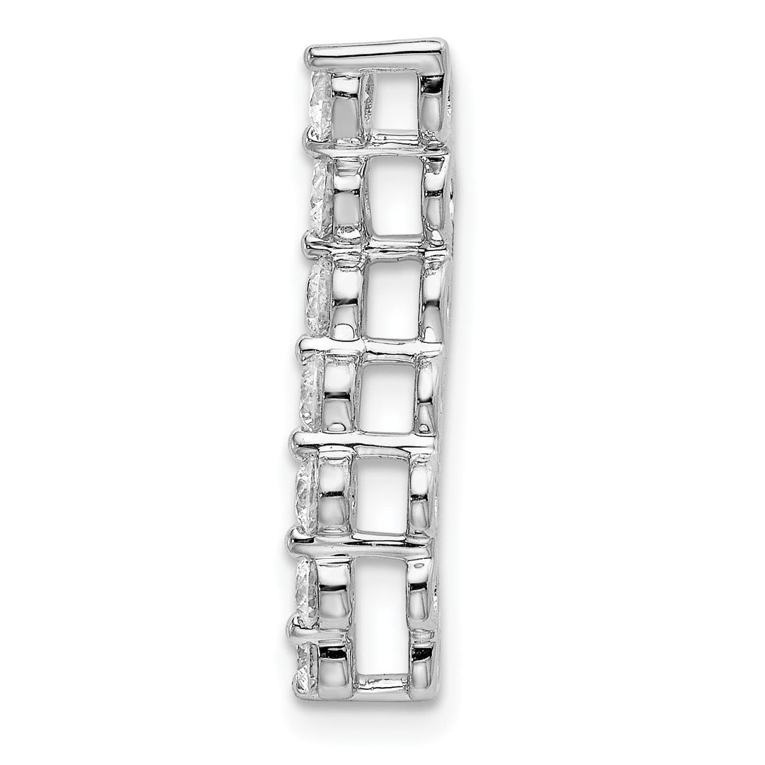 14K White Gold 1/2 ct Lab Grown Diamond Seven Stone Curved Pendant