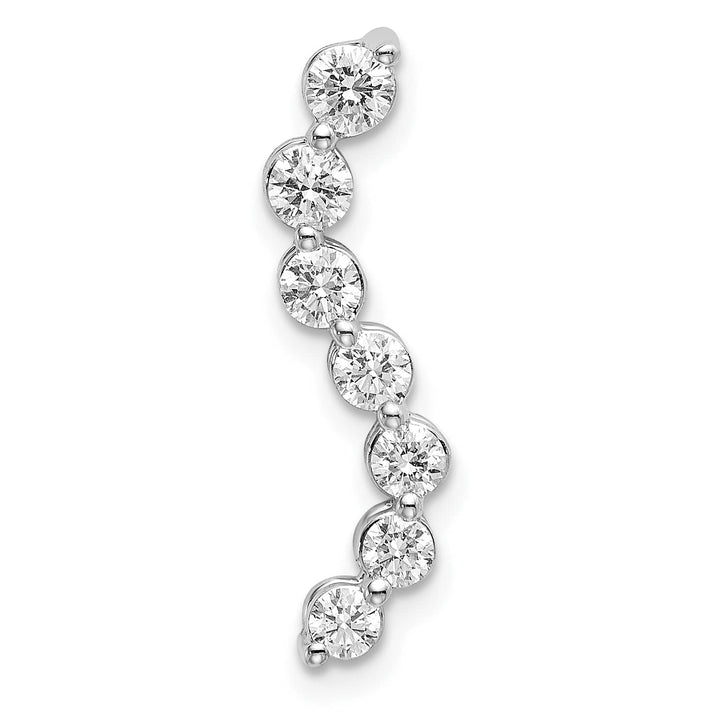 14K White Gold 1/2 ct Lab Grown Diamond Seven Stone Curved Pendant