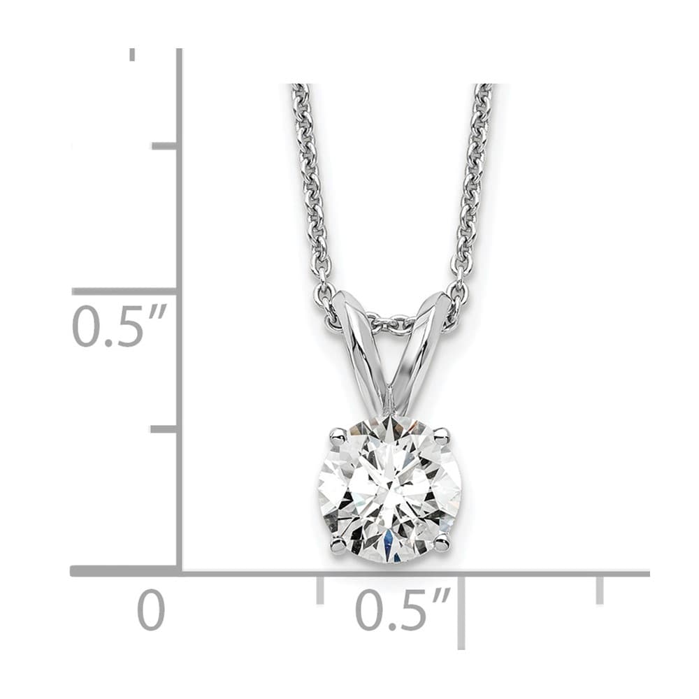 14K White Gold 1/2 ct Lab Grown Diamond Solitaire 18 inch Necklace