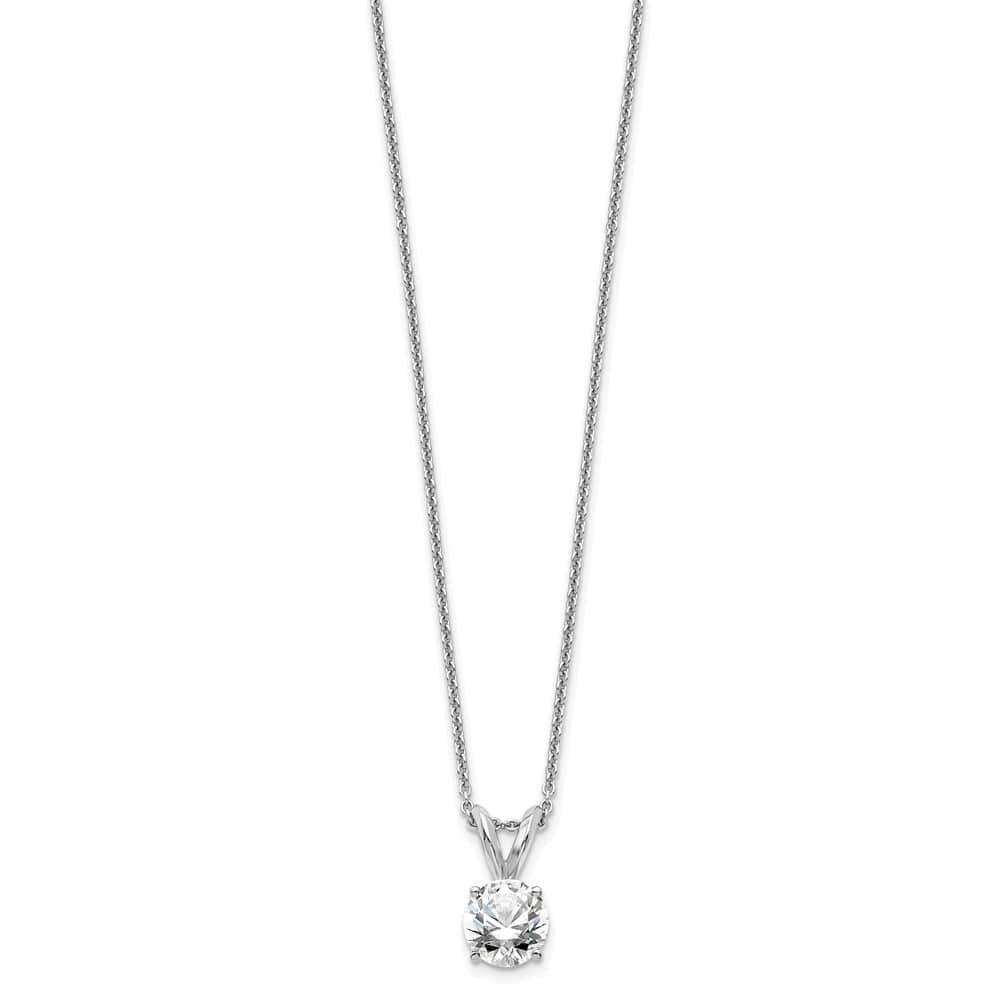 14K White Gold 1/2 ct Lab Grown Diamond Solitaire 18 inch Necklace