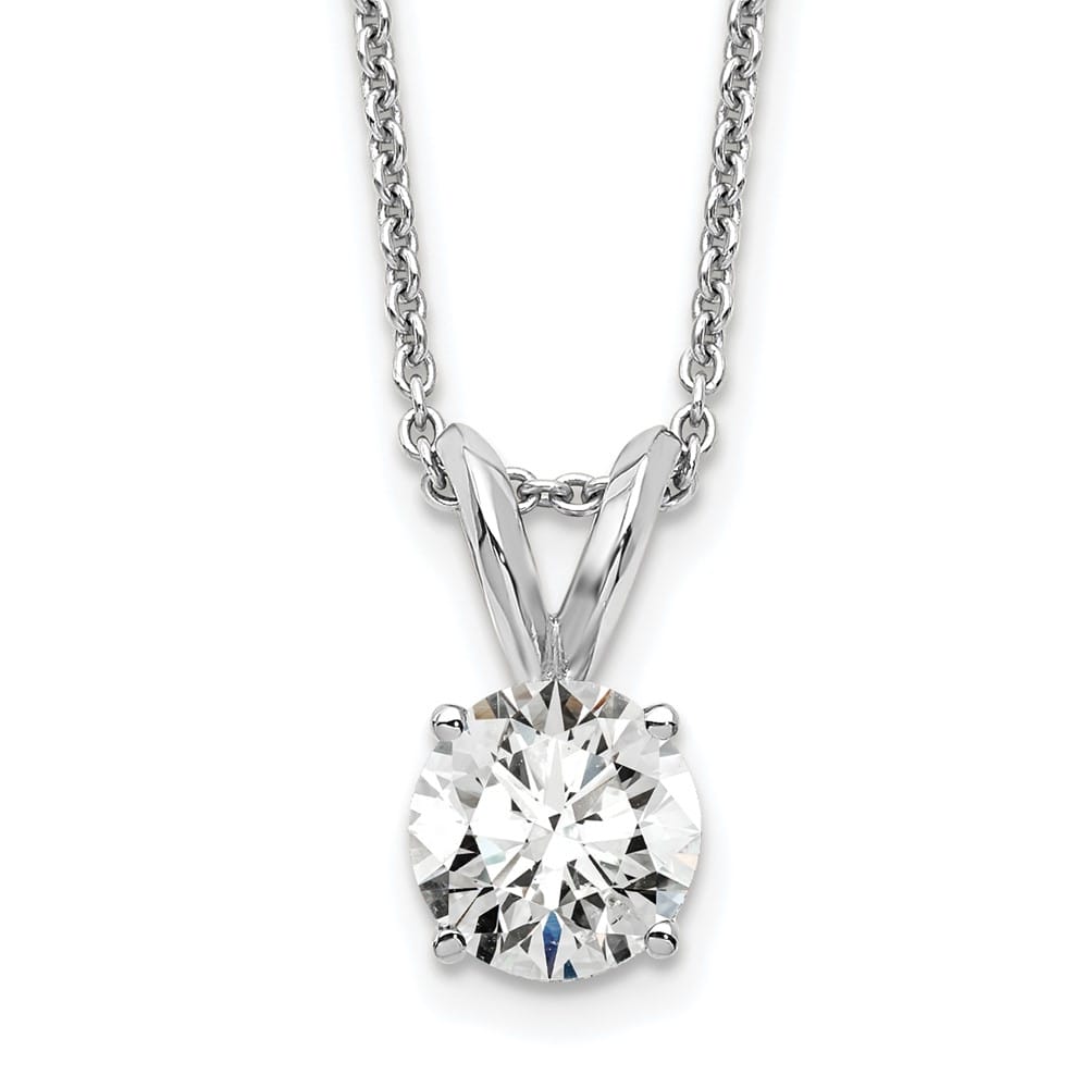 14K White Gold 1/2 ct Lab Grown Diamond Solitaire 18 inch Necklace