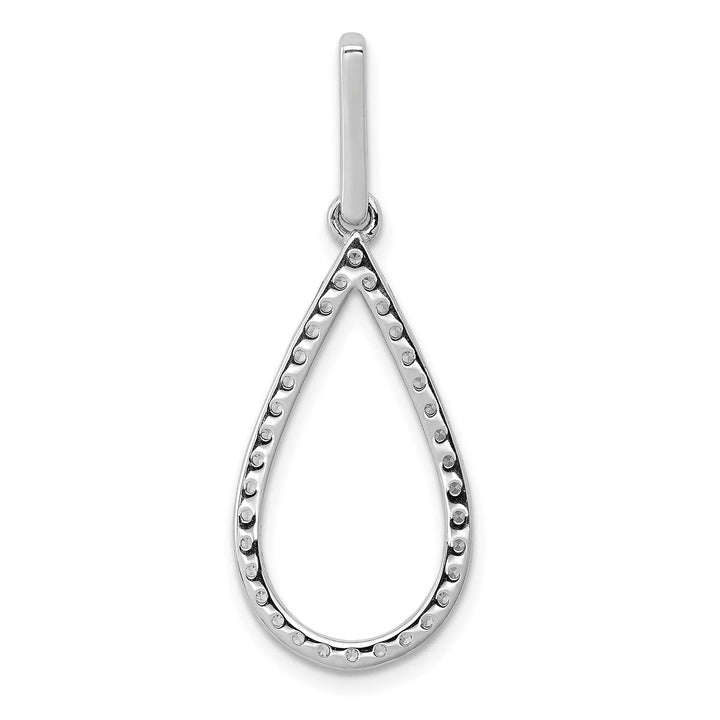 14K White Gold 1/2 ct Lab Grown Diamond Teardrop Dangle Pendant