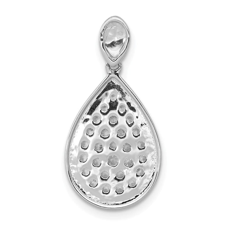 14K White Gold 1/2 ct Pave Diamond Fancy Teardrop Pendant