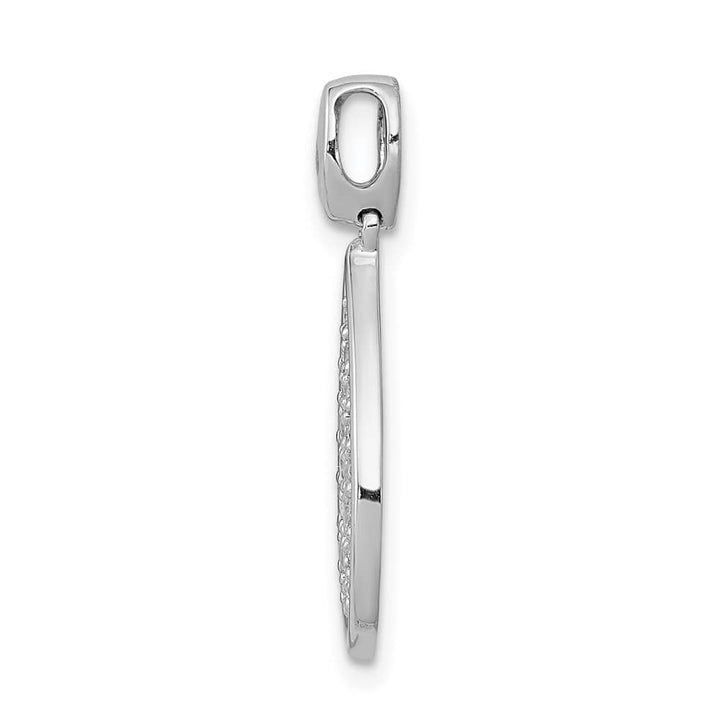 14K White Gold 1/2 ct Pave Diamond Fancy Teardrop Pendant