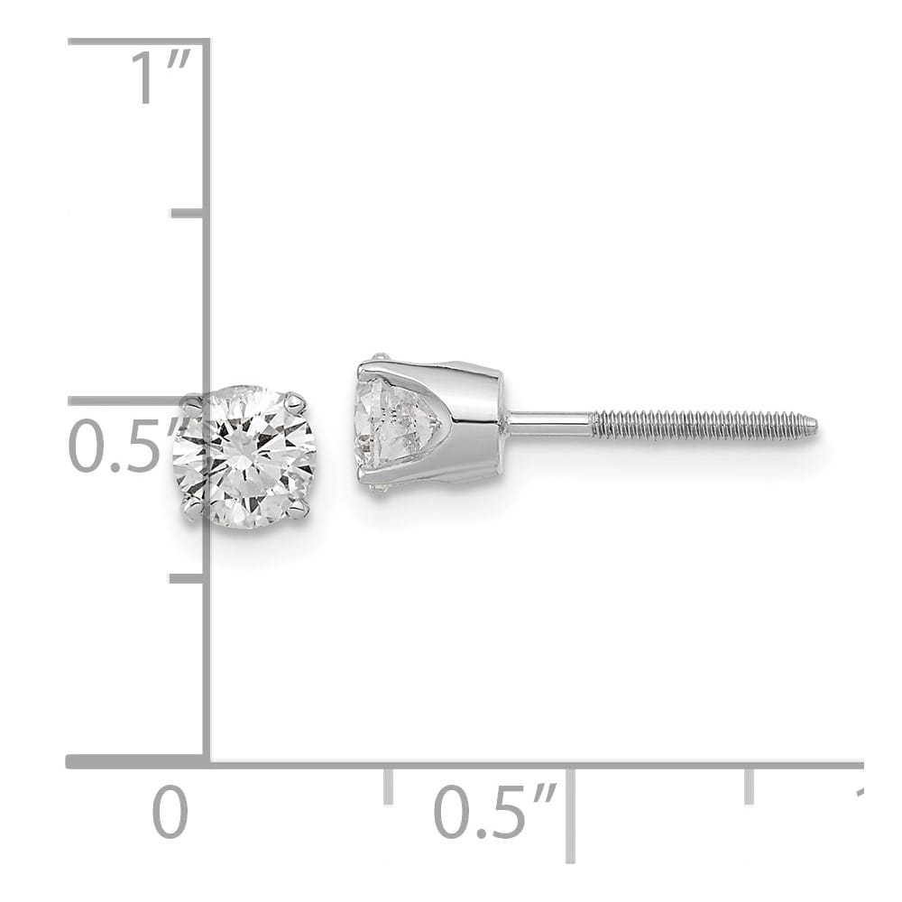 14K White Gold 1/2 ct Single Diamond Stud Earring
