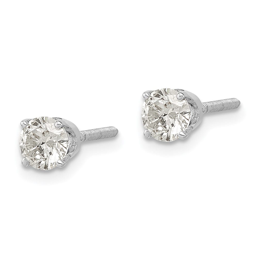 14K White Gold 1/2 ct Single Diamond Stud Earring