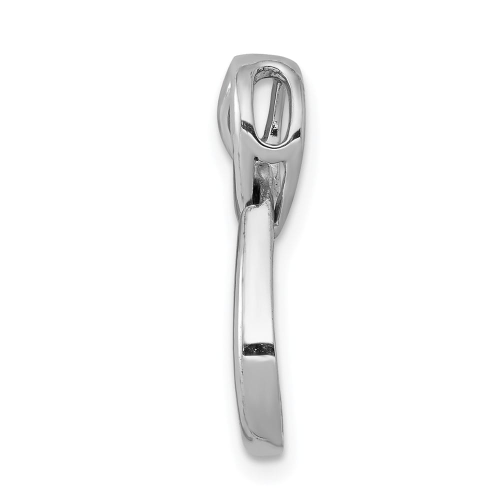 14K White Gold 1/20 Carat Diamond Double Teardrop Chain Slide 0.05ct