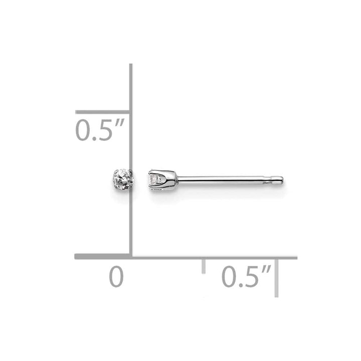 14K White Gold 1/20 ct I2 K-L Diamond Push Back Stud Earrings