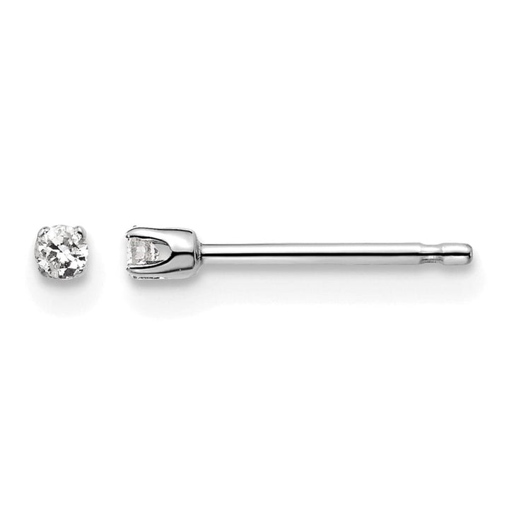 14K White Gold 1/20 ct I2 K-L Diamond Push Back Stud Earrings
