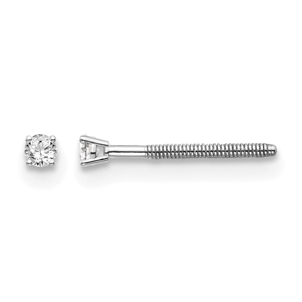 14K White Gold 1/20 ct VS2/SI1 G-I Diamond Screw Back Stud Earrings