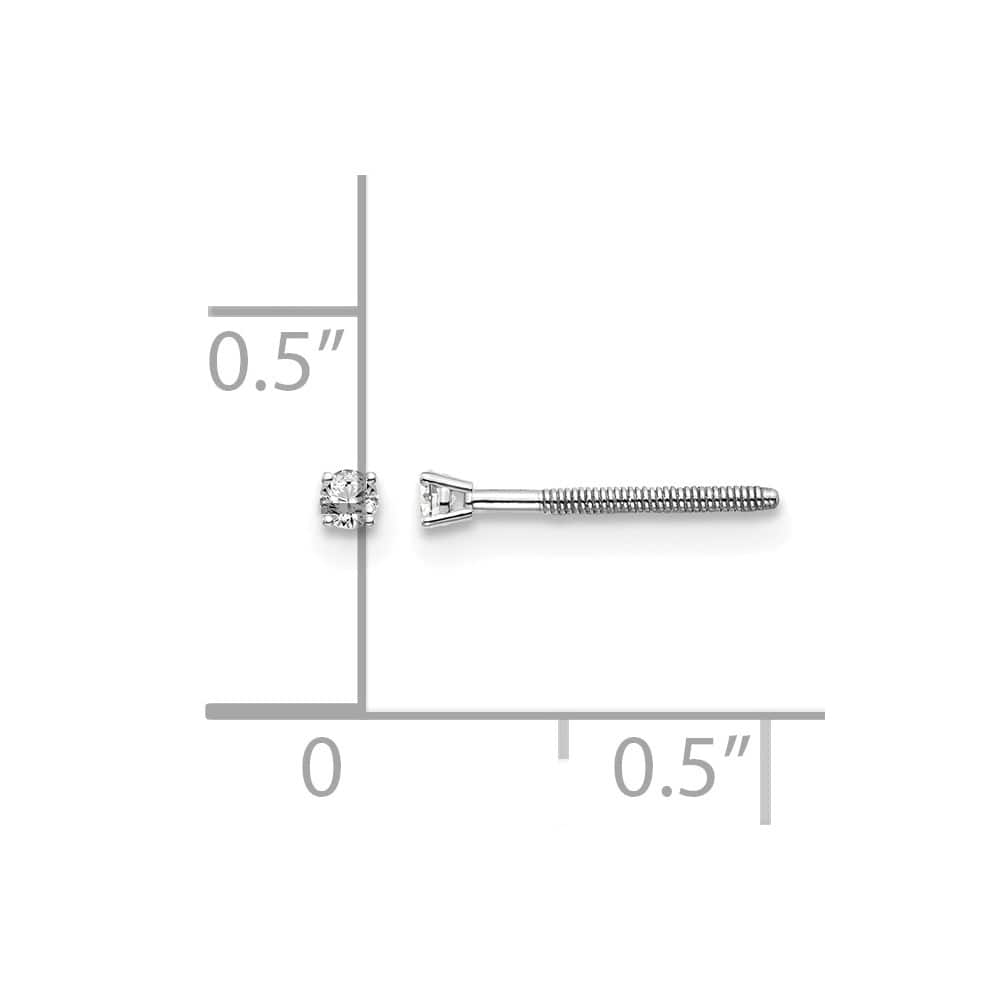 14K White Gold 1/20 ct VS2/SI1 G-I Diamond Screw Back Stud Earrings