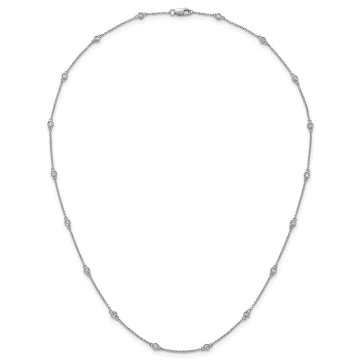 14K White Gold 1/3 carat Diamond Chain 18-Station 18 inch Necklace