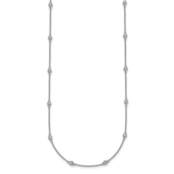 14K White Gold 1/3 carat Diamond Chain 20-Station 20 inch Necklace
